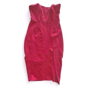 Sold out By the Way Dusty Rose High Slit Strapless Midi Dress